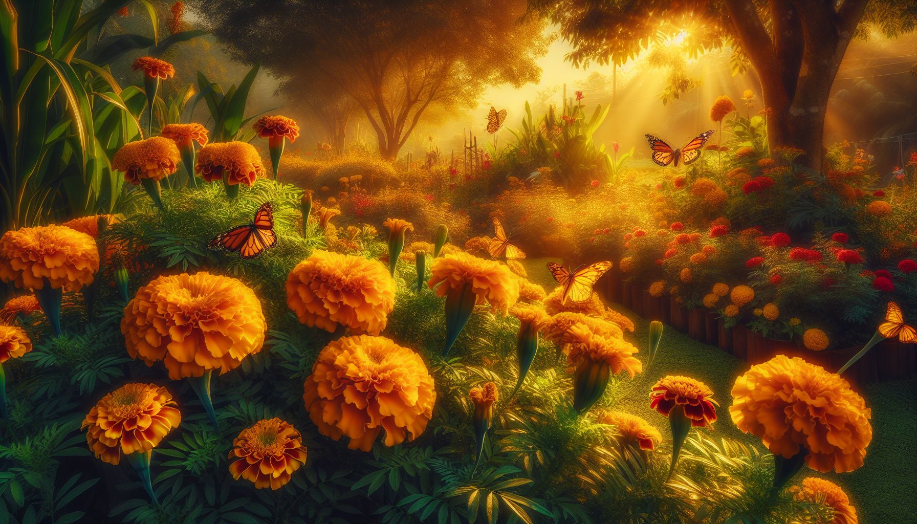 Marigolds in full bloom